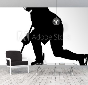 Picture of Female hockey player skating with stick
